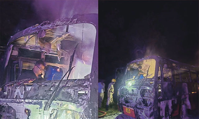 Alert Driver Saves 37 Passengers as KSRTC Bus Catches Fire in Kadaba